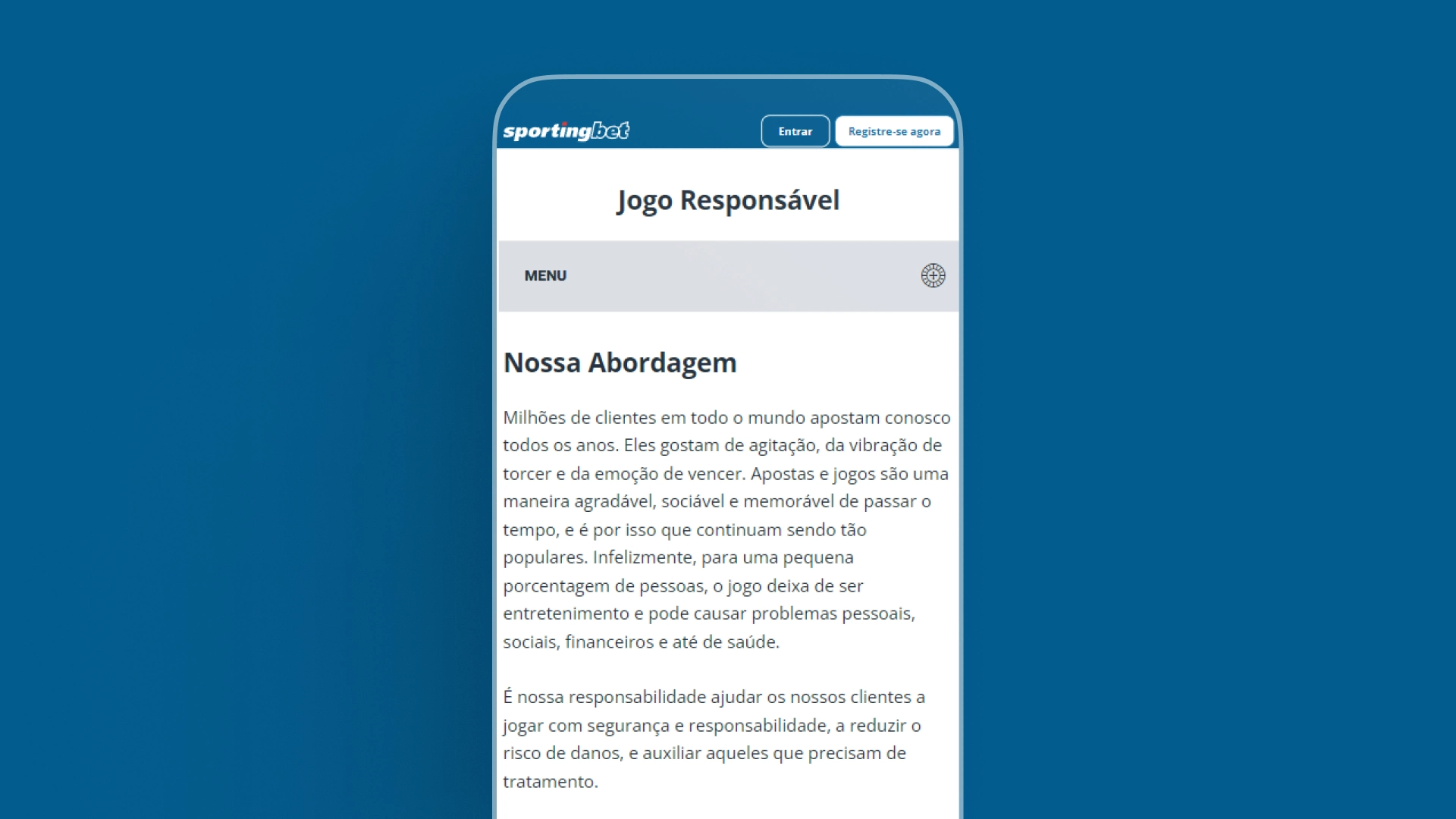screenshot recursos de segurança sportingbet