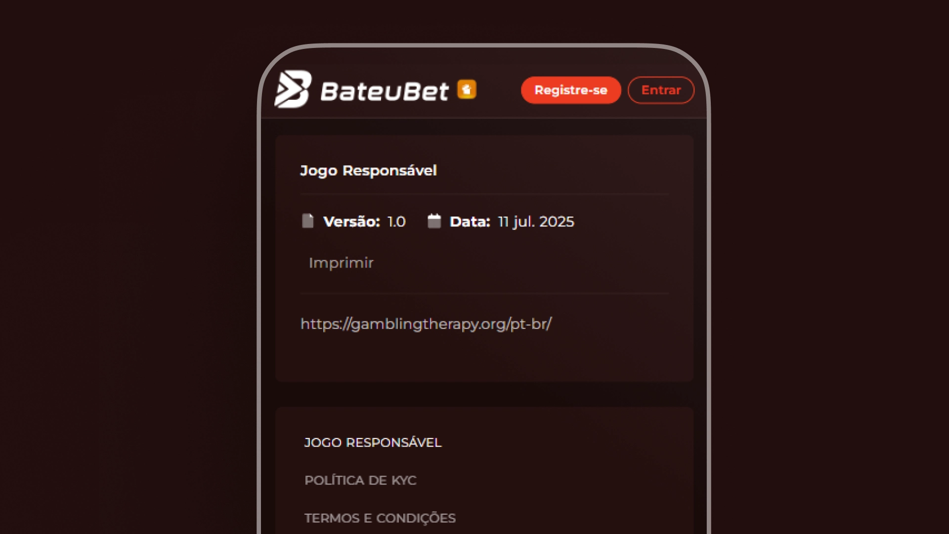 screenshot recursos de segurança bateubet