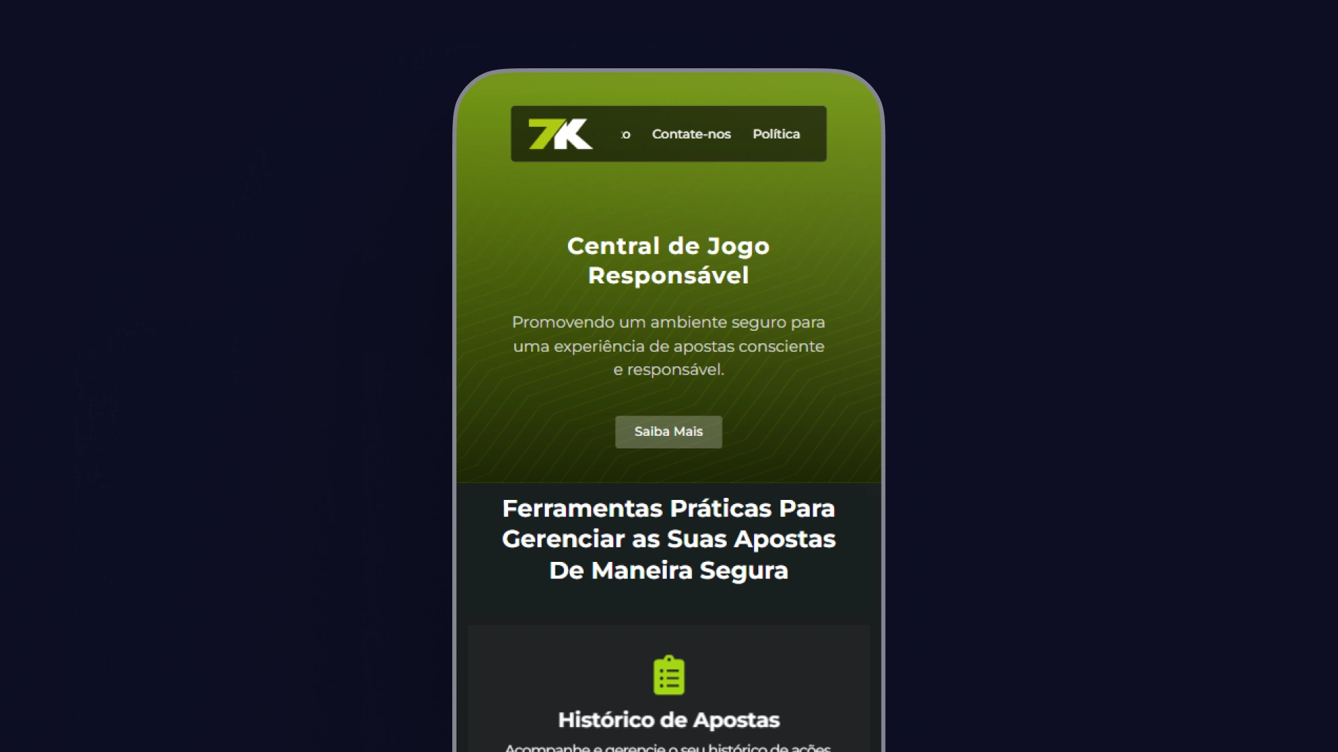 screenshot recursos de segurança bet7k