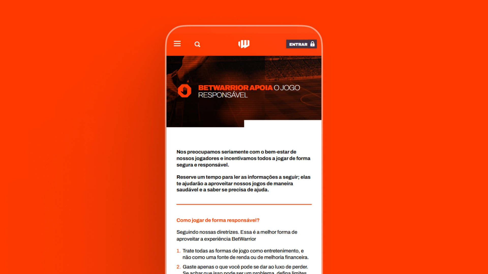 screenshot recursos de segurança betwarrior