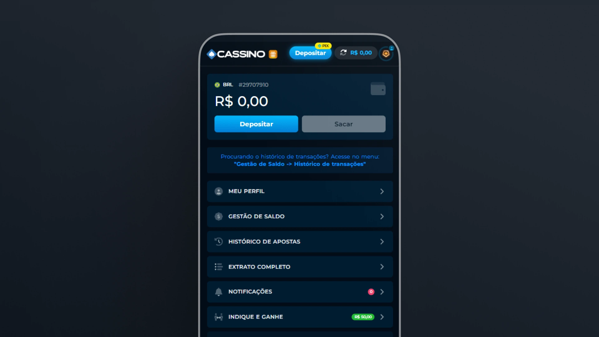 screenshot saque pagamentos cassino bet