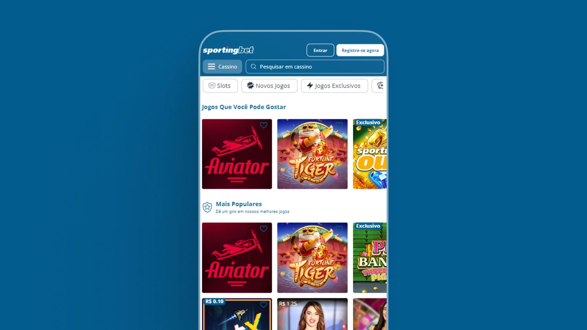 screenshot site ou app oficial sportingbet