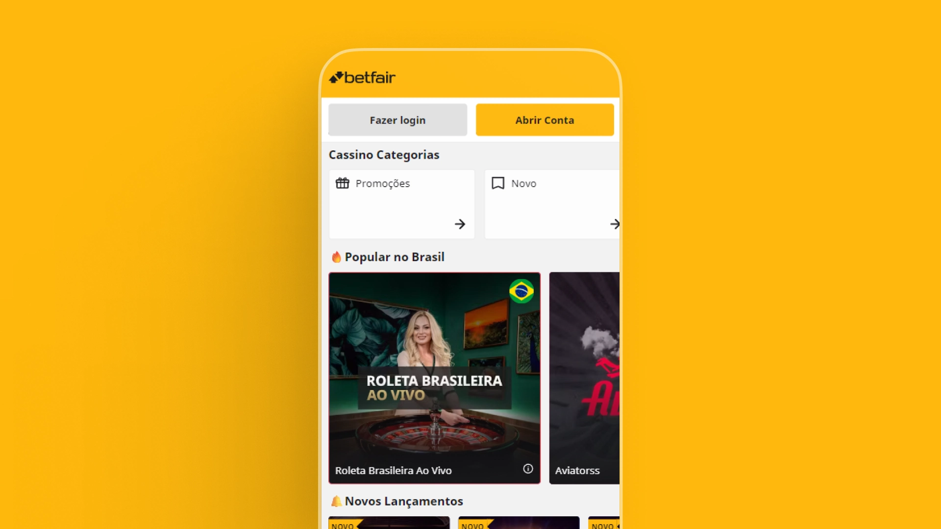 screenshot site ou app oficial betfair