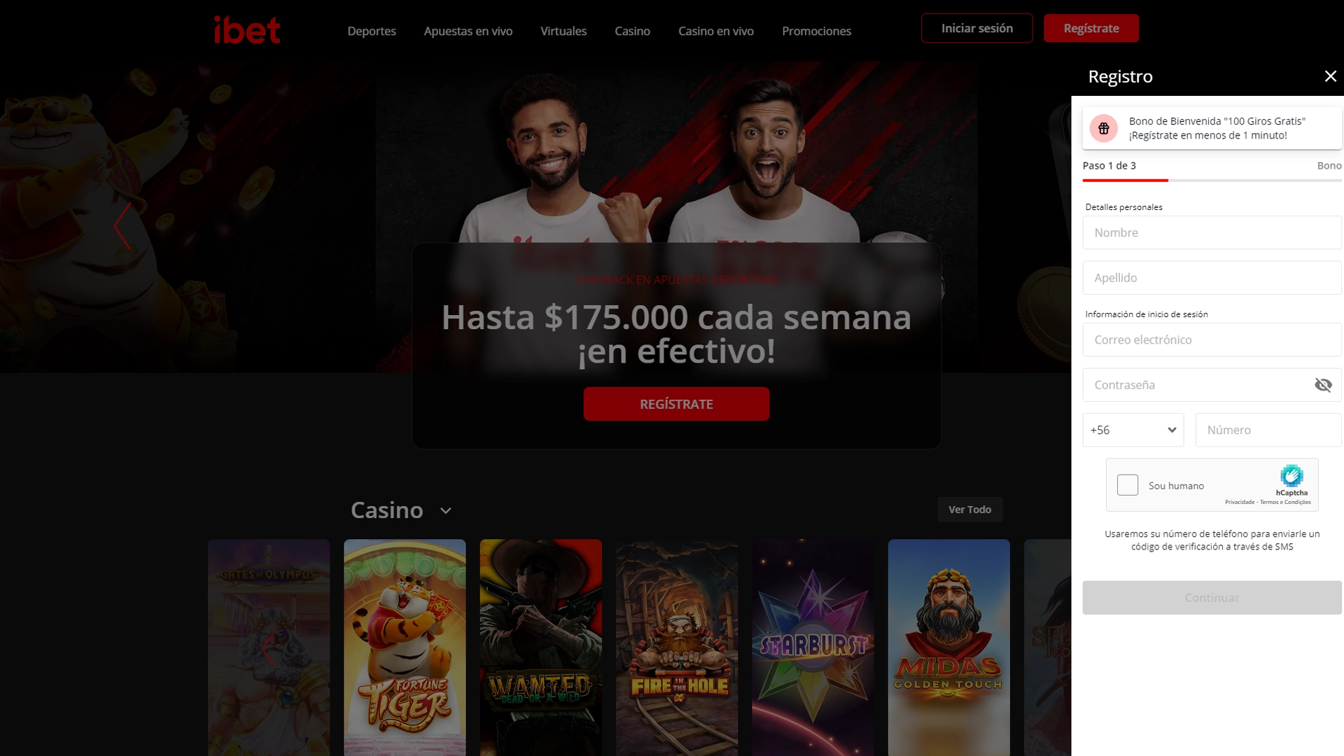 Imagen muestra la página de apuetas de iBet