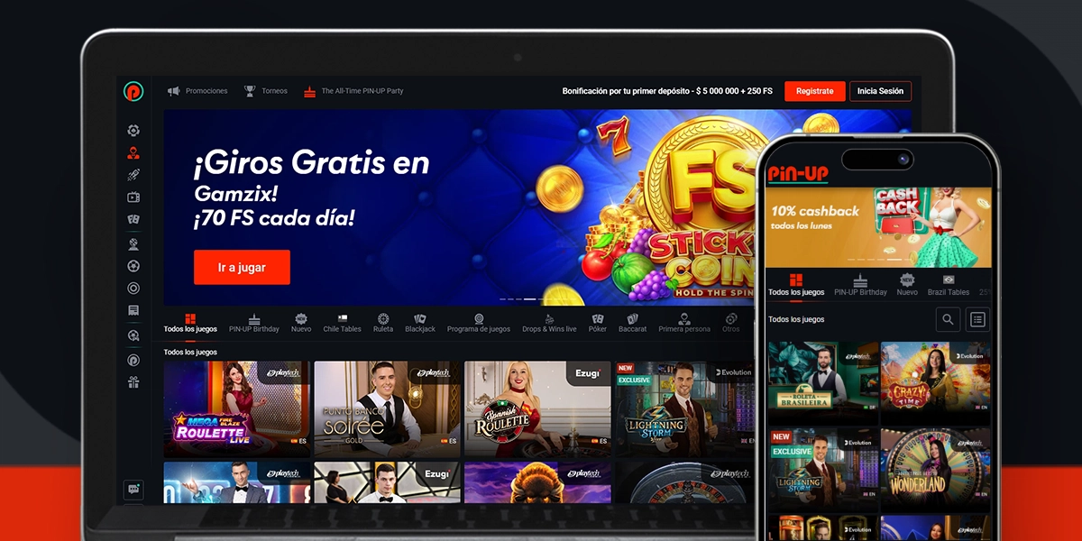 imagem mockup desktop mobile casino en vivo pin up