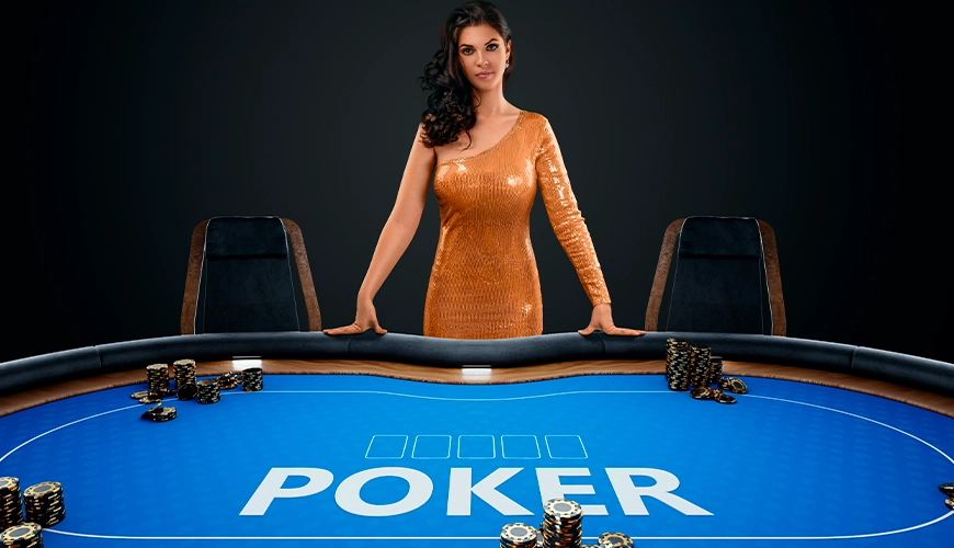 La imagen muestra una mesa de póquer