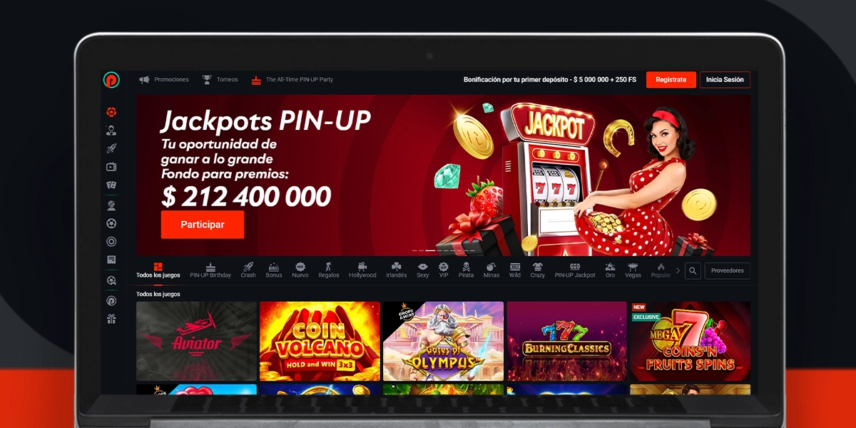 imagen mockup desktop casino pin up