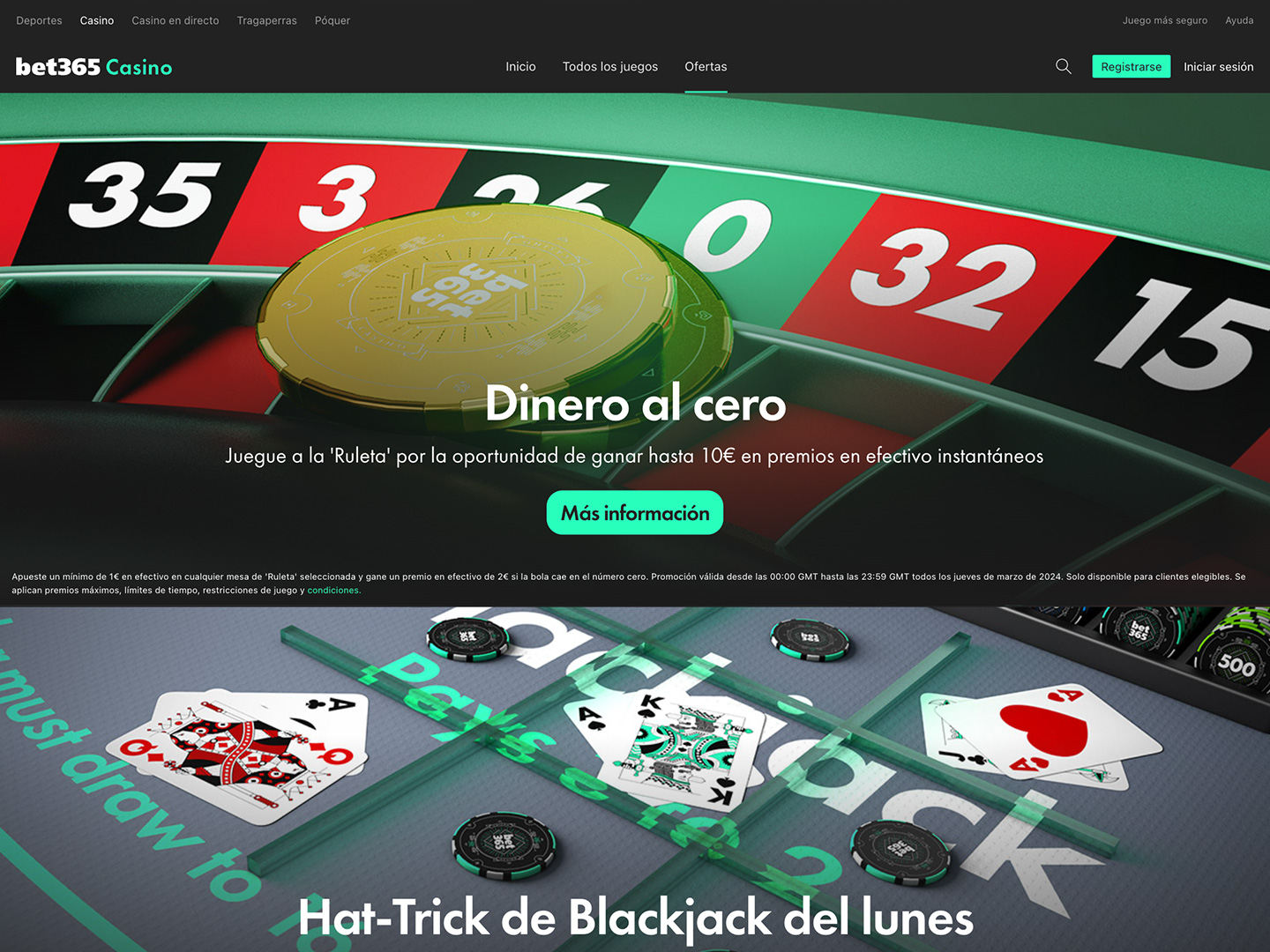 Captura de pantalla de Bet365 Casino