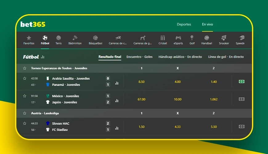 imagen ilustrativa Tipos de apuestas Bet365