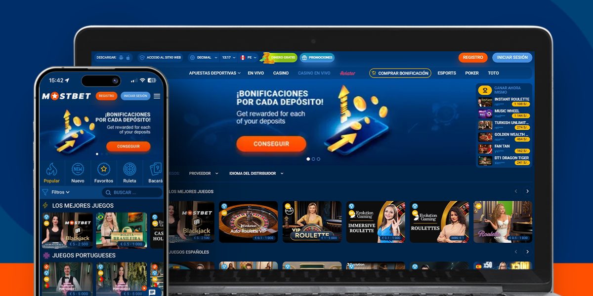 imagen mockup desktop mobile casino en vivo mostbet