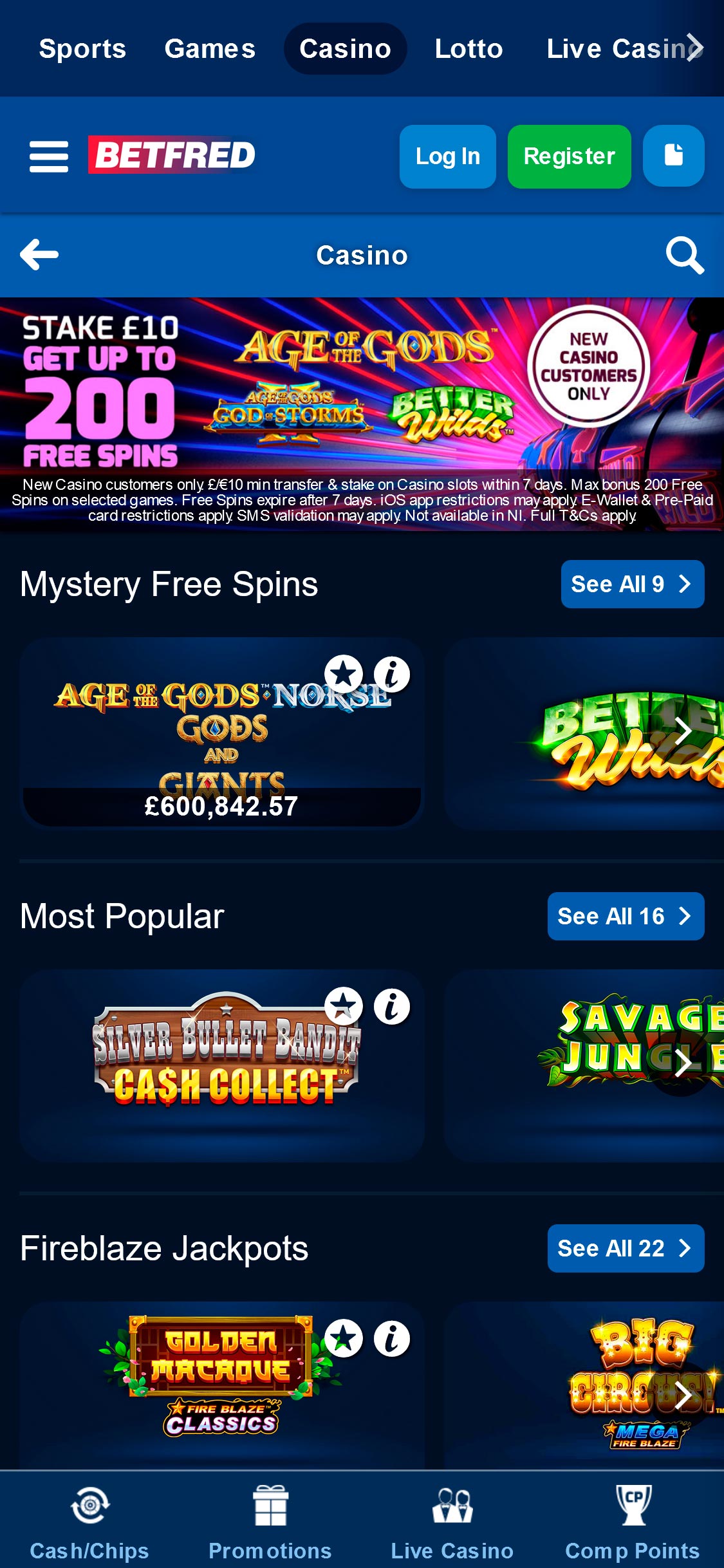 screenshot casino betfred