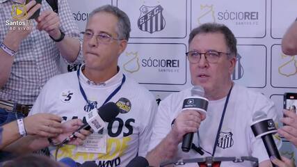 Marcelo Teixeira após ser eleito presidente do Santos (Foto: Reprodução)