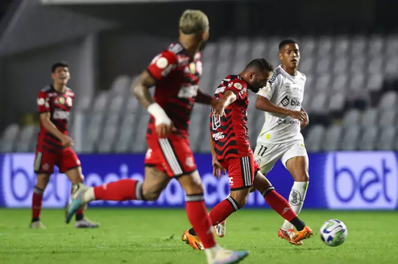 Flamengo x Santos em campo pelo Brasileirão 2024
