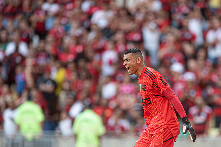 Goleiro Santos, do Flamengo. Foto: Paula Reis/Flamengo