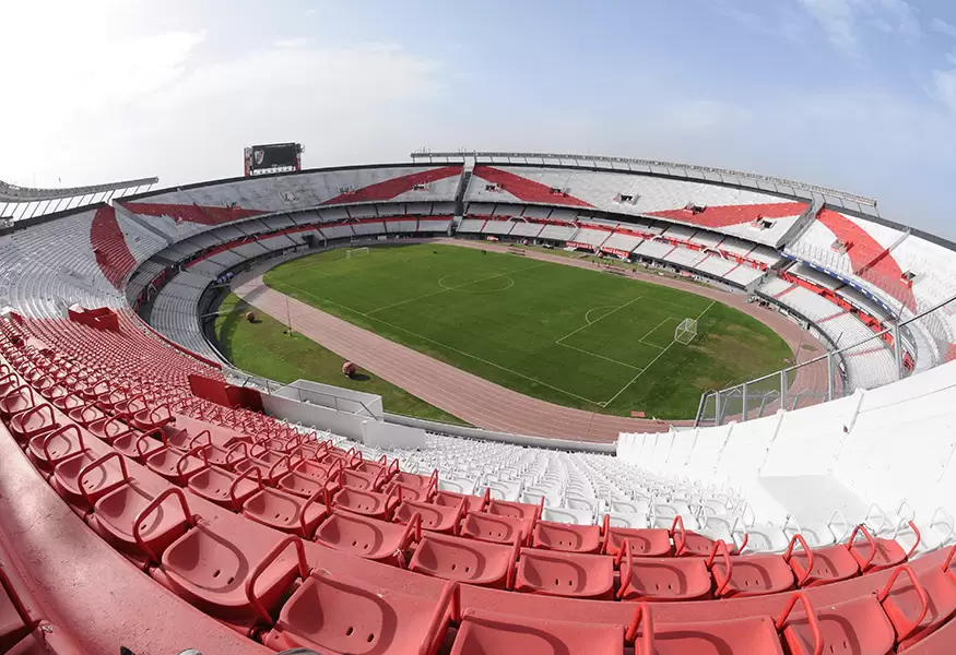 Vista aérea do Estádio Monumental de Núñez, em Buenos Aires