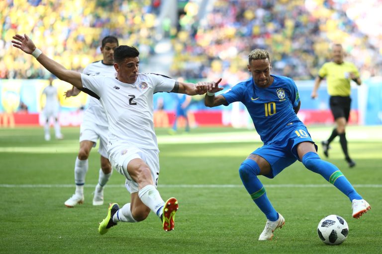 Brasil e Costa Rica, em campo pela Copa do Mundo de 2018