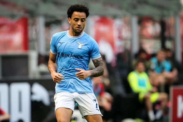 Felipe Anderson, da Lazio. Foto: on, Lazio player Contributor: ROGERIO MOROTI/Alamy Stock Photo