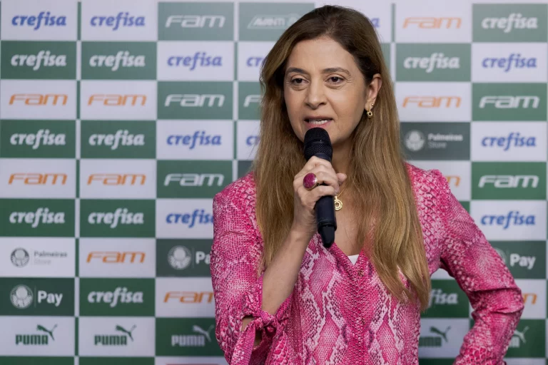 Leila Pereira, presidente do Palmeiras. Foto: Ettore Chiereguini/AGIF/Sipa USA/Alamy Live News