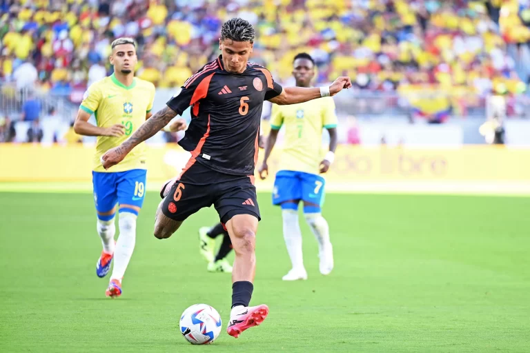 Richard Ríos, volante do Palmeiras e seleção da Colômbia. Foto: Action Plus Sports Images/Alamy Stock Photo