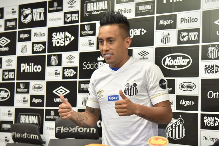 Cueva chegou ao Santos em 2019, mas quebrou contrato em 2020. Foto: Ivan Storti/Santos FC