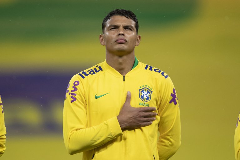 Thiago Silva, em campo pela seleção brasileira