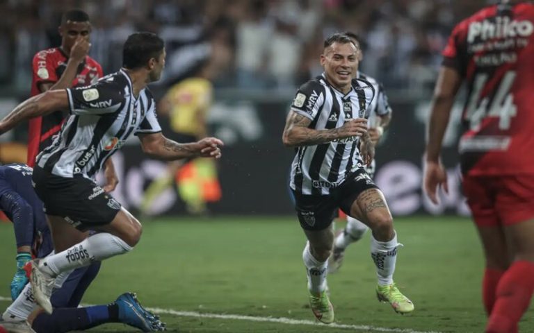 Vargas comemorando o gol na decisão da Copa do Brasil 2021 - Foto: Pedro Souza / Atlético-MG