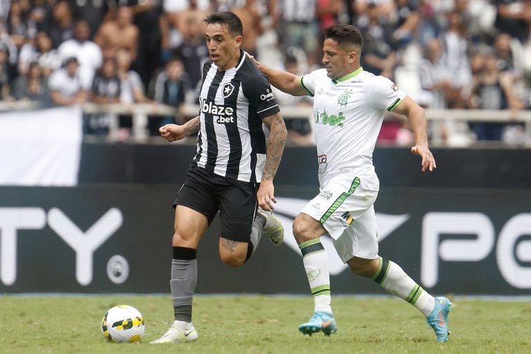 Saravia. Botafogo x America MG pelo Campeonato Brasileiro no Estadio Nilton Santos. 11 de Setembro de 2022, Rio de Janeiro, RJ, Brasil.