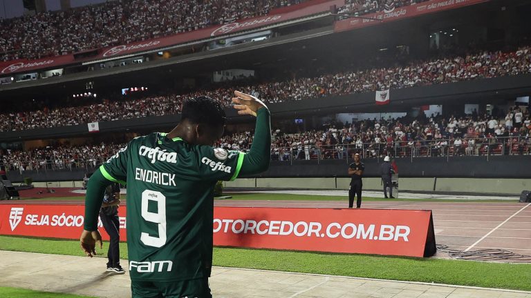 Endrick usava a camisa 9 do Palmeiras