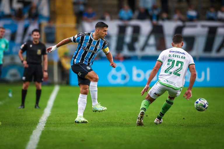 Grêmio 3 x 1 América-MG, 11ª rodada do Brasileirão 2023. Foto: LUCAS UEBEL/GREMIO FBPA