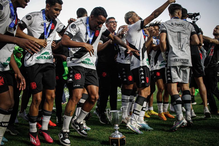 Vasco na final do Campeonato Carioca Sub-20 2023, contra o Flamengo. Foto: Matheus Lima/Vasco.