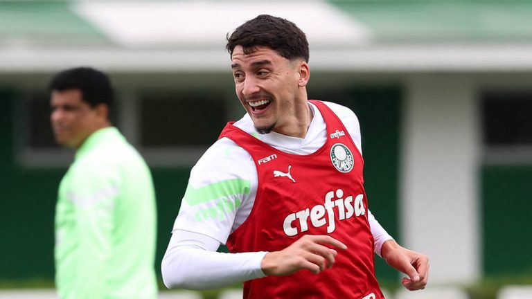 Joaquín Piquerez, lateral-esquerdo do Palmeiras. Foto: Cesar Greco/Palmeiras