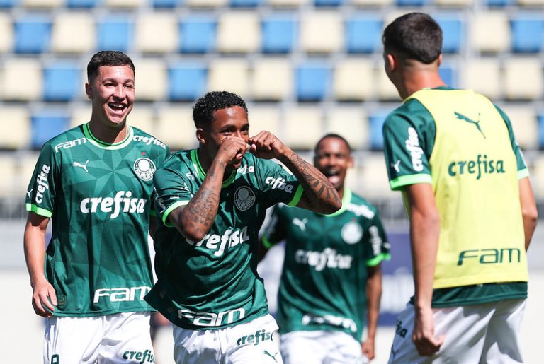 Palmeiras 5 x 1 Corinthians, pela semifinal do Brasileiro sub-20. Kevin após marcar um gol. Foto: Fabio Menotti/Palmeiras