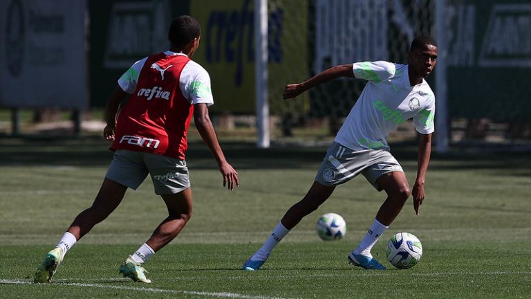 Estêvão, meia-atacante do Palmeiras Sub-17. Foto: Cesar Greco/Palmeiras