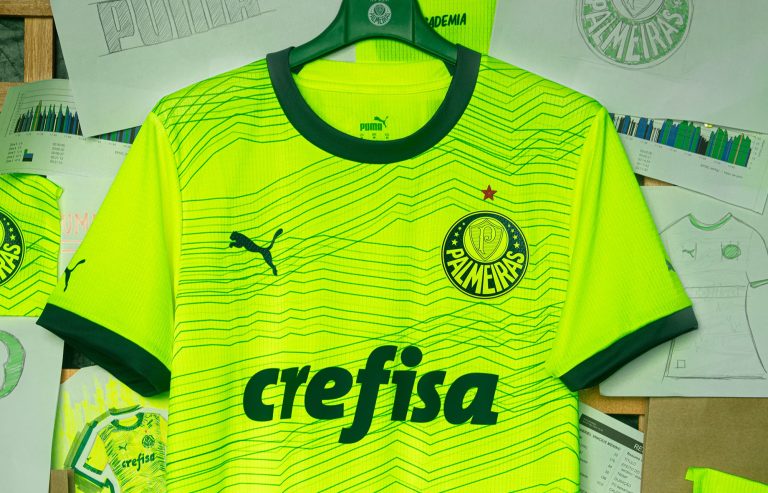 Nova terceira camisa do Palmeiras, para 2023. Foto: Reprodução/SE Palmeiras