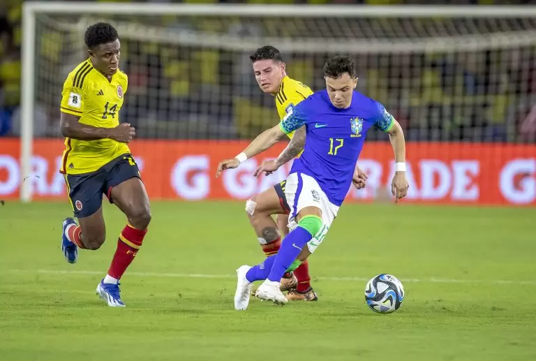 Colômbia 2 x 1 Brasil, 5ª rodada das Eliminatórias Sul-americanas, em 16 de novembro de 2023. Foto: Staff Images/CBF