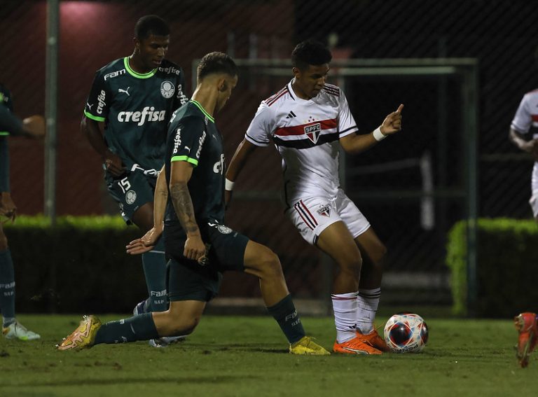 São Paulo 1 x 2 Palmeiras, ida da final do Paulistão Sub-20 2023. Foto: Rubens Chiri/Saopaulofc.net