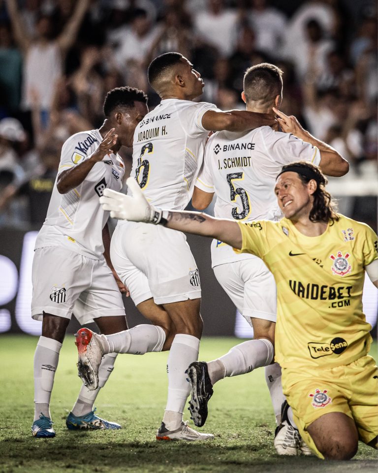 João Schmidt comemora o gol marcado contra o Corinthians