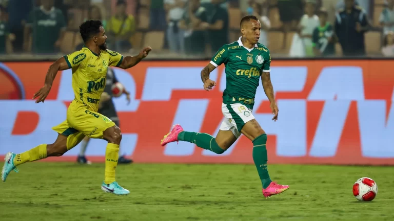 Breno Lopes, atacante do Palmeiras, em jogo contra o Mirassol. Foto: Fabio Menotti/Palmeiras