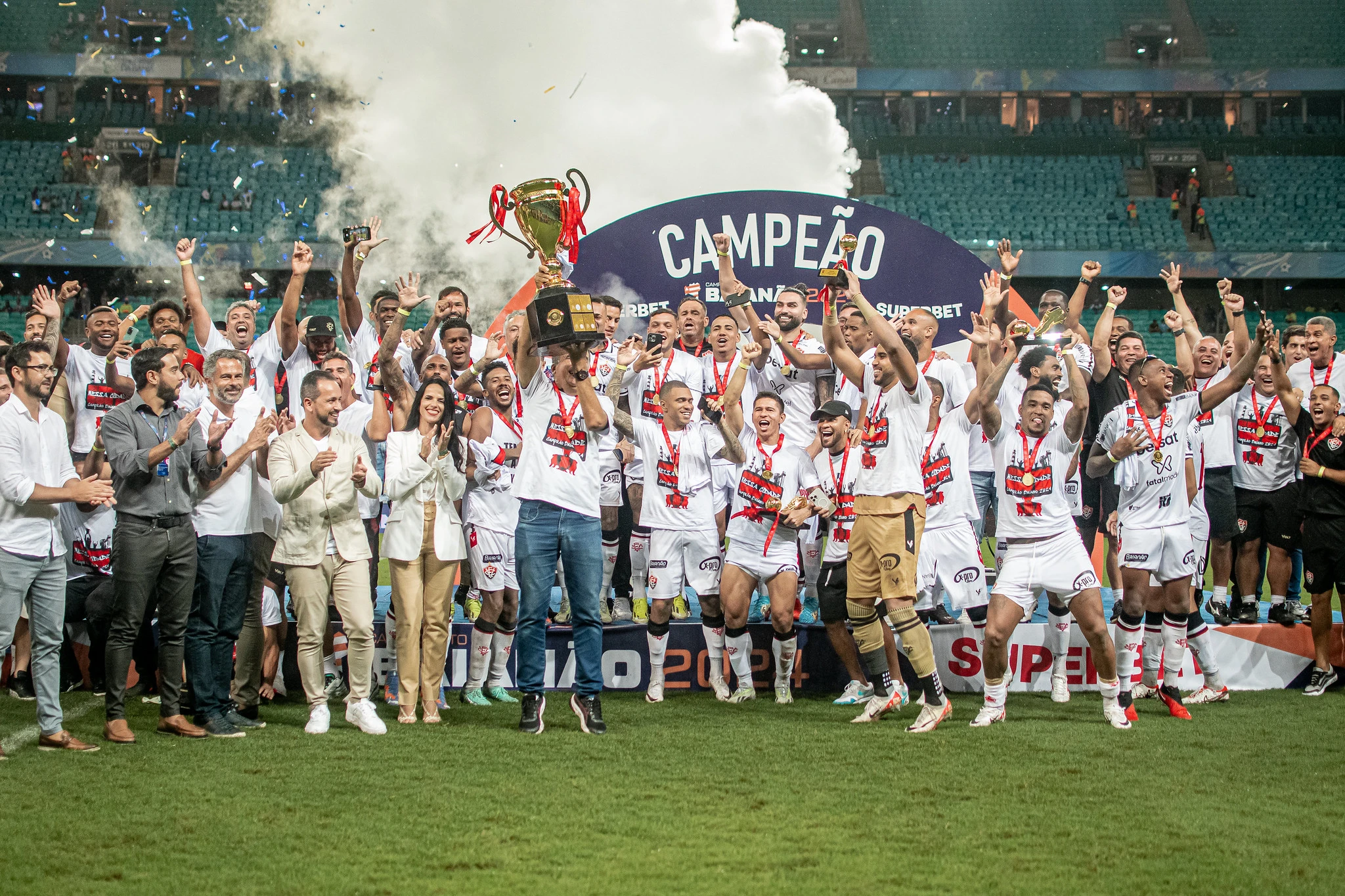 Vitória conquistou seu 30º título do Campeonato Baiano em 2024. Foto: Victor Ferreira/EC Vitória