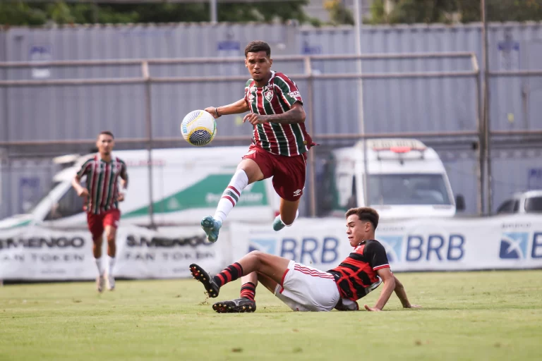 Flamengo 1 x 1 Fluminense, quartas de final (ida) do Brasileirão Sub-17 2024. Foto: LEONARDO BRASIL/FLUMINENSE FC