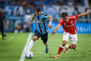 Grêmio x Internacional, disputando o GreNal 444, pela primeira fase do Campeonato Gaúcho 2025. Foto: LUCAS UEBEL/GREMIO FBPA