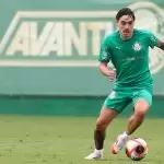 Maurício, do Palmeiras, treina na Academia de Futebol. 2025. Foto: Cesar Greco/Palmeiras