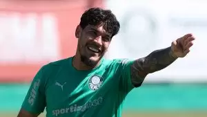 Gustavo Gómez, zagueiro do Palmeiras durante treino na Academia de Futebol. Foto: Cesar Greco/Palmeiras