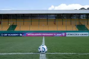 Bola do Brasileirão Feminino 2025 no jogo América-MG x Fluminense, pela 9ª rodada. Foto: Alê Torres/Staff Images Woman/CBF