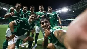 Time do Palmeiras comemora gol. Foto: Cesar Greco/Palmeiras