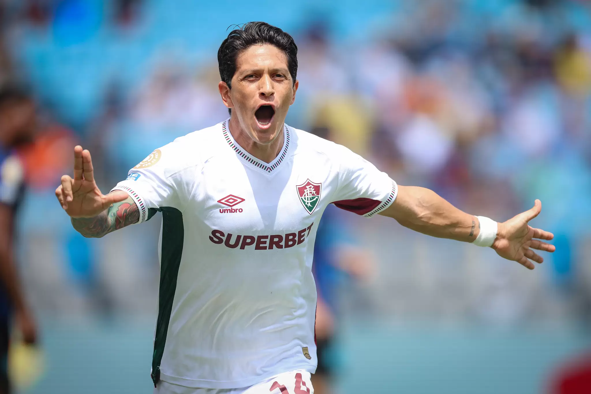 German Cano comemora gol pelo Fluminense contra a Internazionale, nas oitavas de final da Copa do Mundo de Clubes da Fifa 2025. Foto: MARCELO GONÇALV