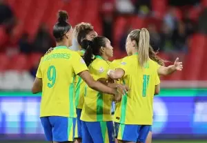 Seleção Brasileira Feminina no jogo contra o Uruguai, pela Copa América 2025. Foto: Lívia Villas Boas/CBF