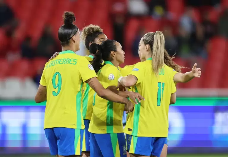 Seleção Brasileira Feminina no jogo contra o Uruguai, pela Copa América 2025. Foto: Lívia Villas Boas/CBF