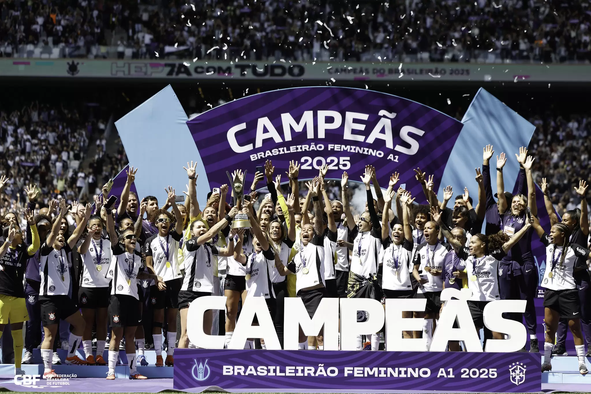 Corinthians vence mais uma final e conquista o heptacampeonato no Brasileirão Feminino 2025. Foto: @rafaelribeirorio/CBF
