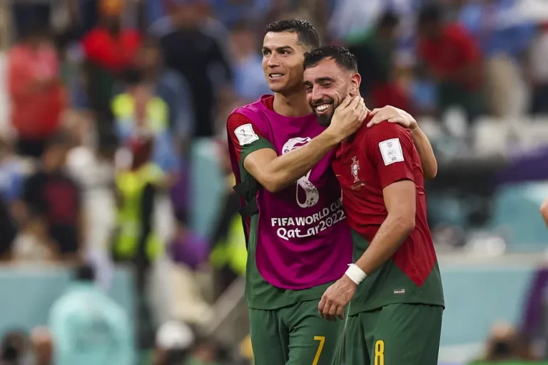 Cristiano Ronaldo no lance do gol na partida entre Portugal x Uruguai